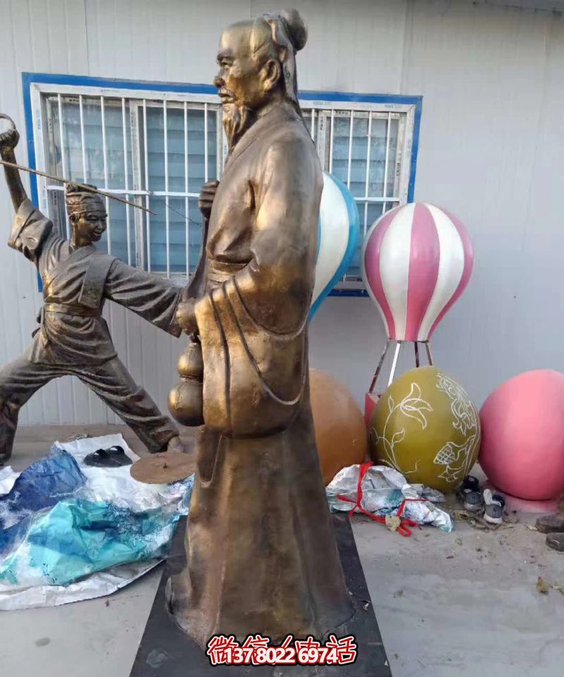 户外古代人物名医铜雕华佗博鱼平台