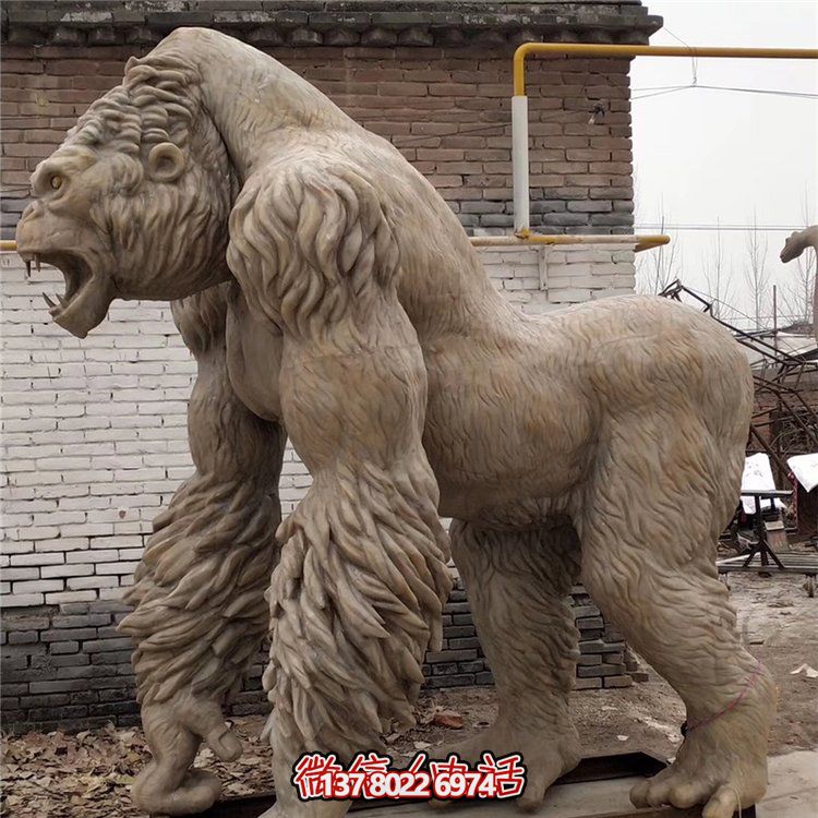 动物园玻璃钢仿铜大猩猩博鱼平台