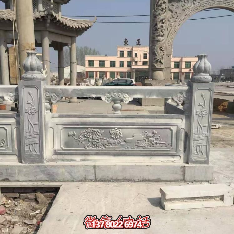 户外景区大理石石雕浮雕围栏博鱼平台