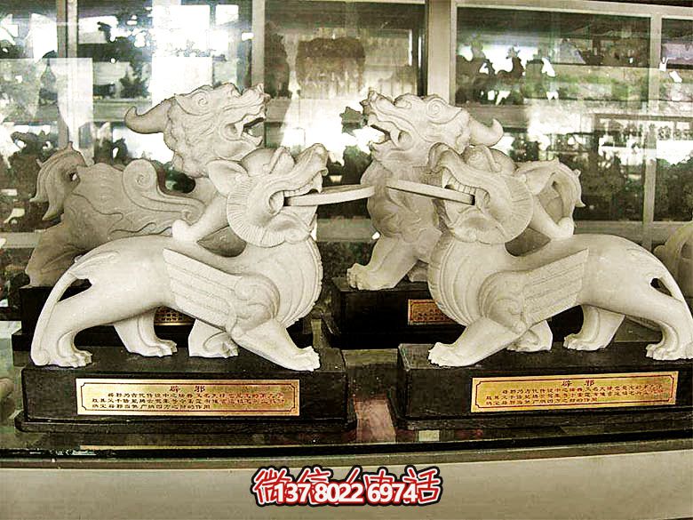 博鱼(中国)酒店辟邪镇宅汉白玉石雕貔貅博鱼平台