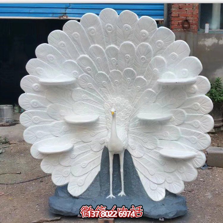 公园景区玻璃钢仿真孔雀博鱼平台
