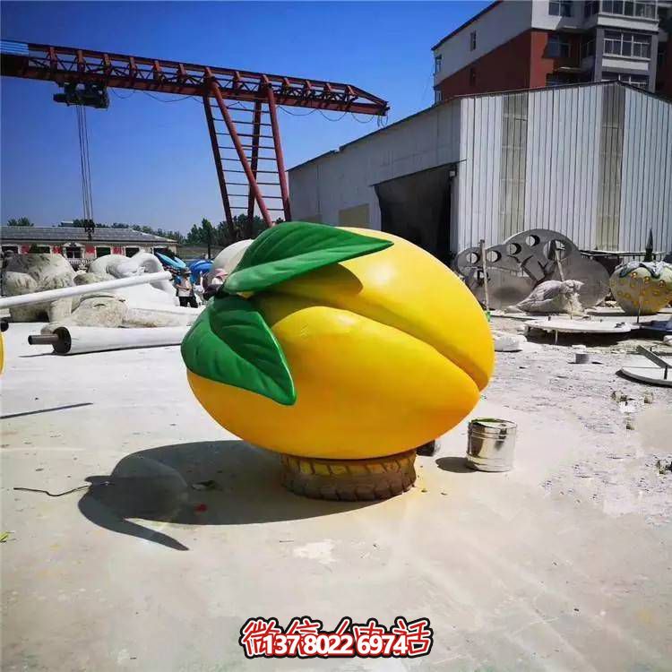 园林草地玻璃钢仿真水果黄桃博鱼平台