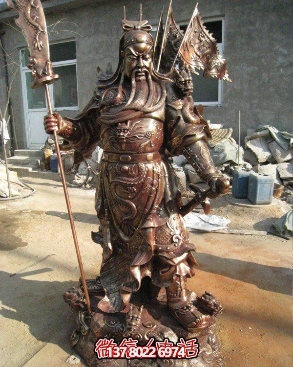 铜雕户外园林景观武财神博鱼平台