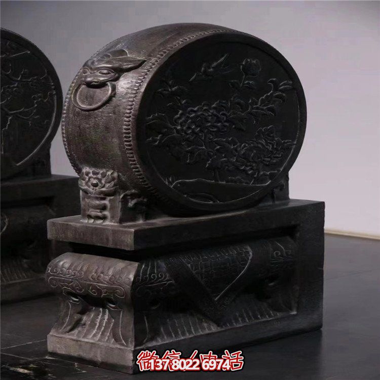 仿古庭院门口门墩抱鼓石博鱼平台