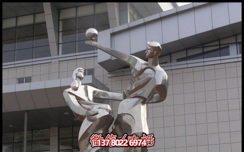 小区不锈钢抽象情侣打篮球人物景观博鱼平台
