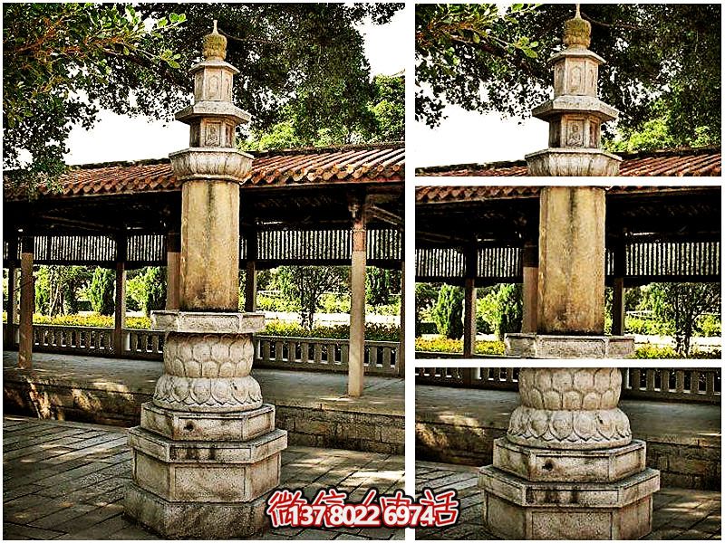 莲花底座浮雕佛像石经幢