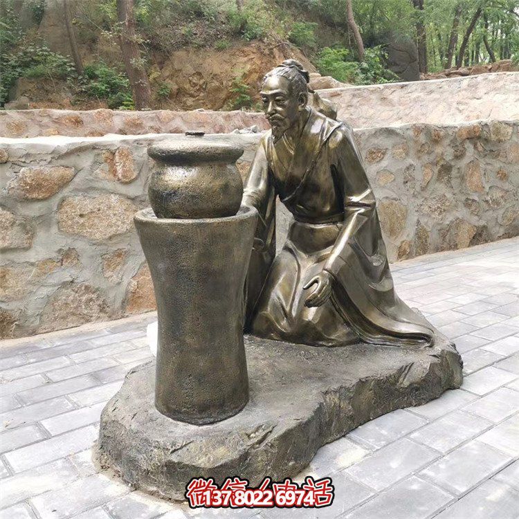 煎药古代人物，中医文化熬制中药玻璃钢仿铜情景博鱼平台