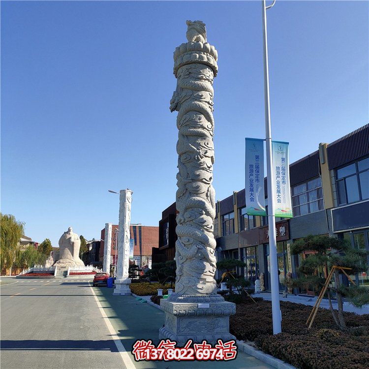 城市街道大理石石雕文化柱博鱼平台