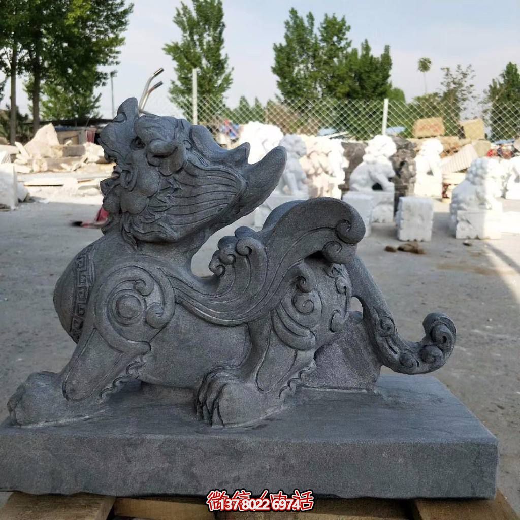 景区街道砂石石雕神兽麒麟博鱼平台