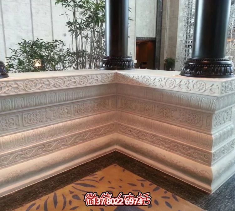 寺院宗祠石雕须弥座汉白玉浮雕佛像底座博鱼平台