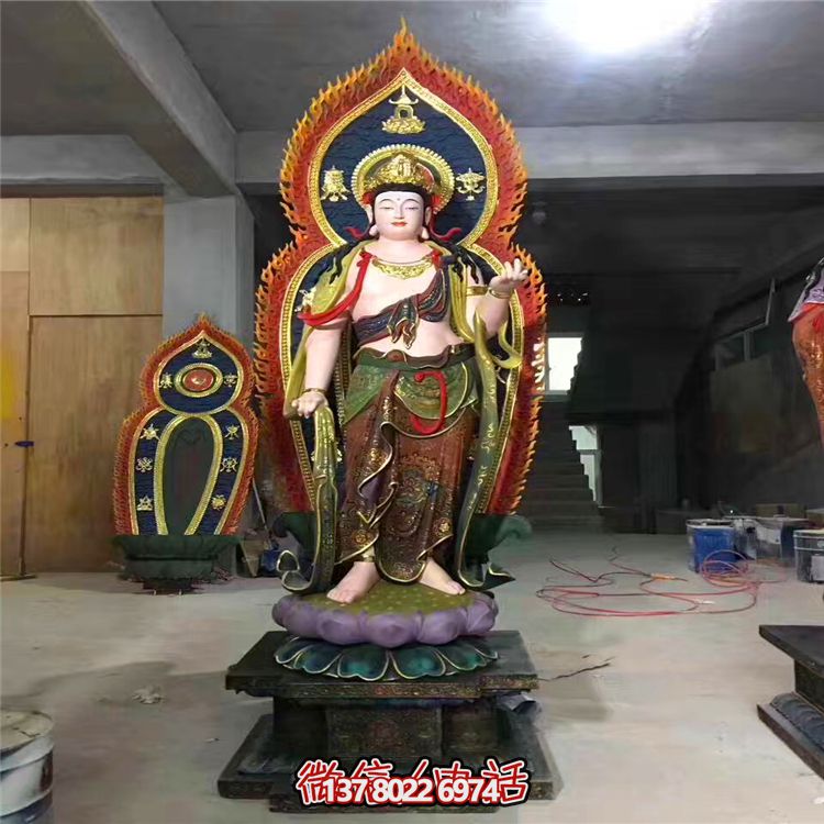 寺庙玻璃钢彩绘神佛三圣博鱼平台