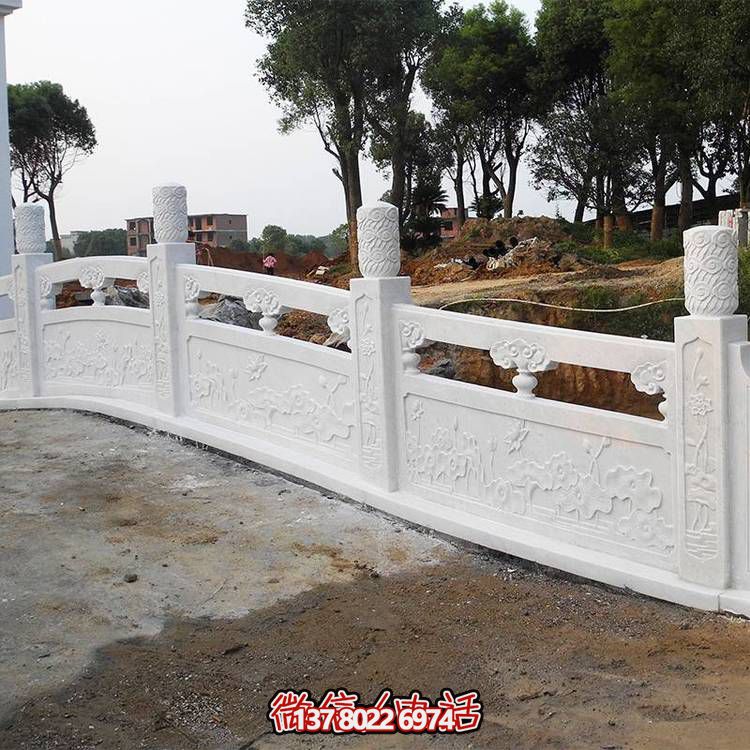 墓地大理石青石雕刻石栏杆博鱼平台