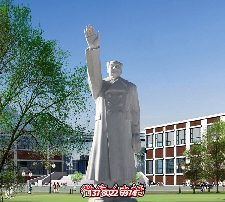 校园挥手的毛主席石雕毛泽东博鱼平台
