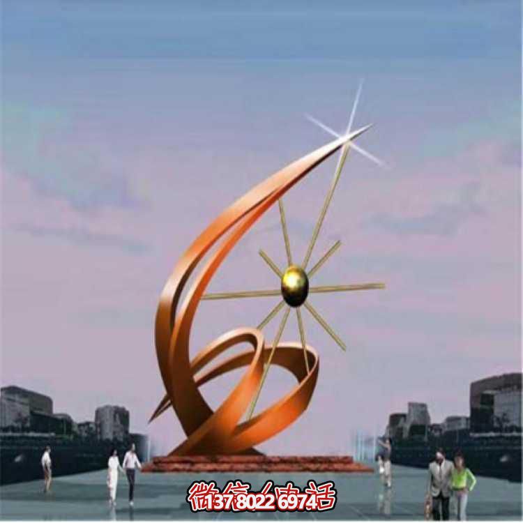 陇户外广场不锈钢抽象景观博鱼平台摆件