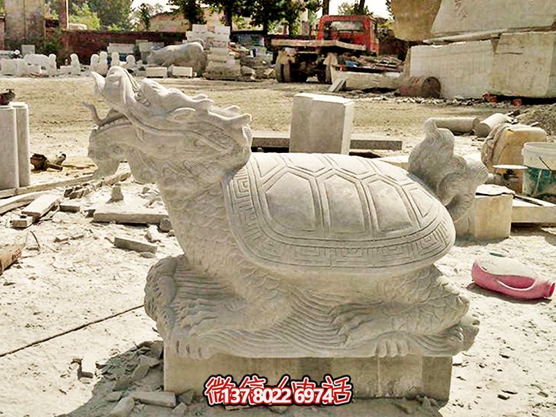 户外景区大理石石雕龙龟博鱼平台