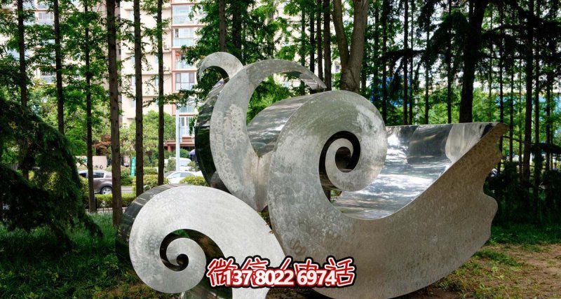 园林小区大号不锈钢海浪浪花博鱼平台