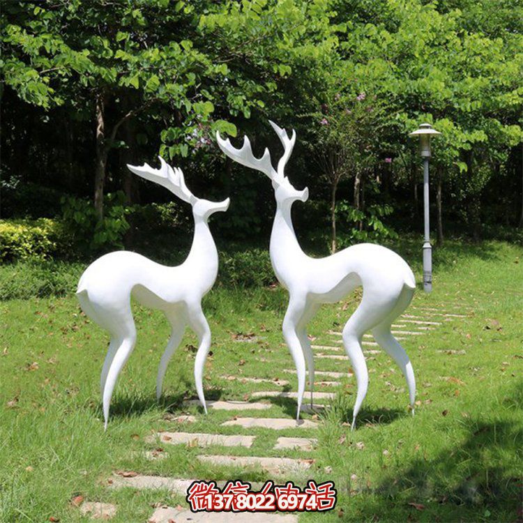 户外广场大型抽象艺术园林景观梅花鹿博鱼平台