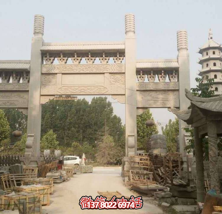 大理石石雕户外大型牌坊博鱼平台