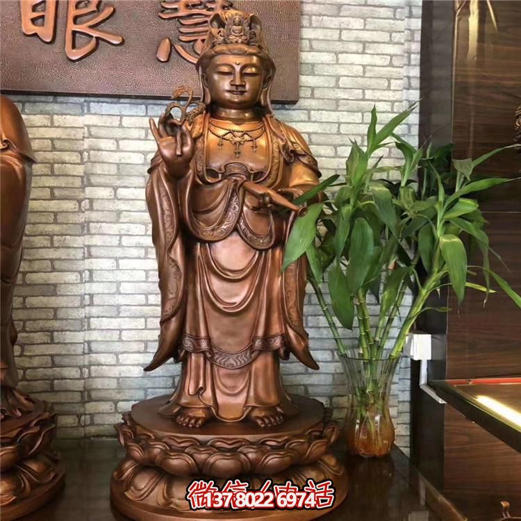 景点寺庙锻铜浮雕观音佛像金属博鱼平台