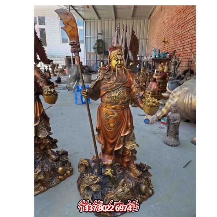 立式家用铜雕关公博鱼平台