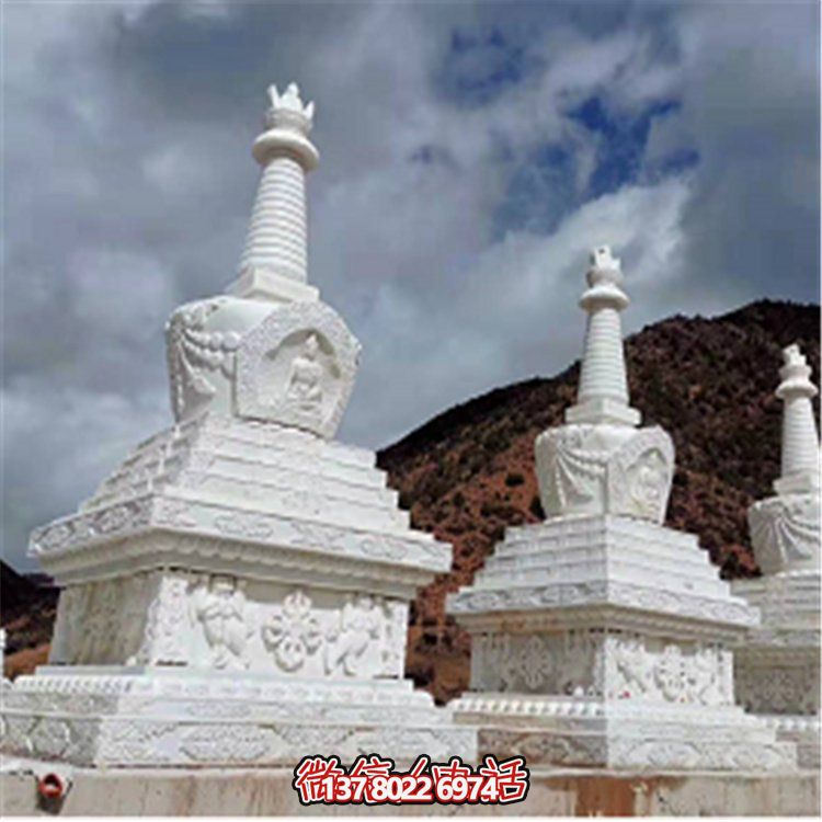 寺庙园林摆件石雕佛塔博鱼平台
