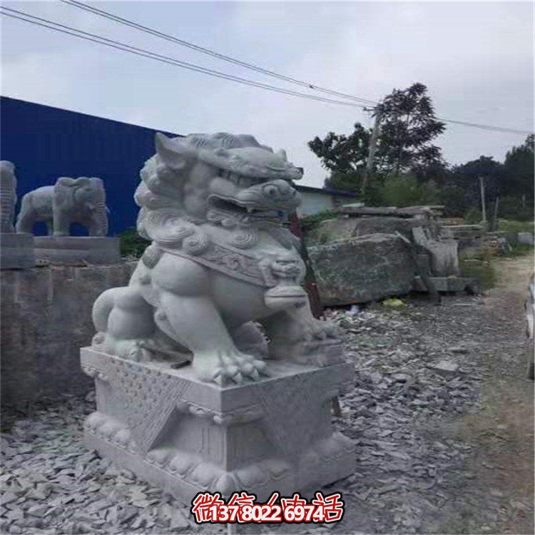 企业酒店门口大型青石大理石石雕镇宅招财狮子博鱼平台