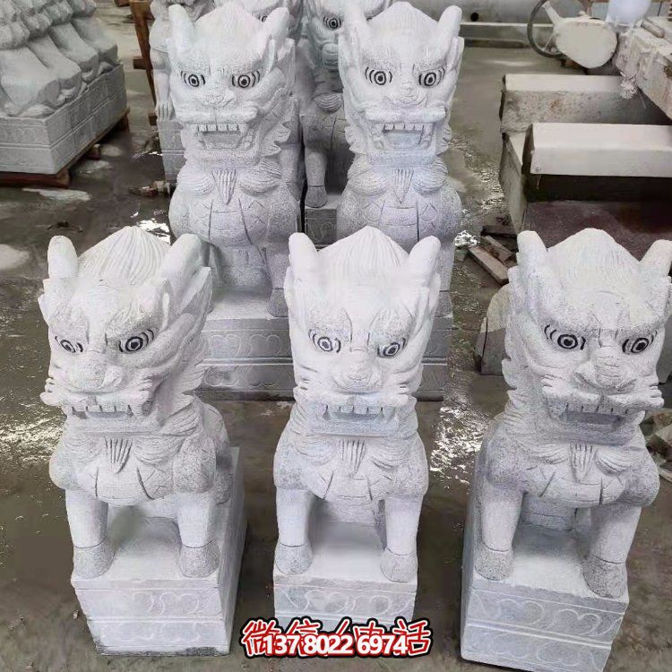 景区装饰庭院青石石狮子博鱼平台摆件