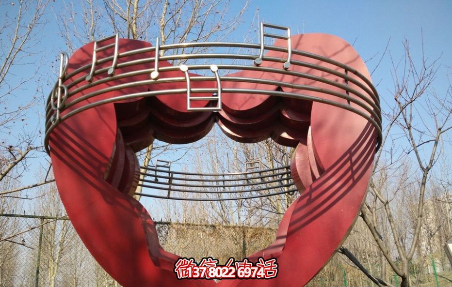 户外广场玻璃钢音符爱心博鱼平台