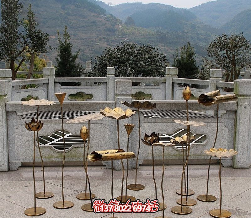 园林不锈钢荷花景观博鱼平台