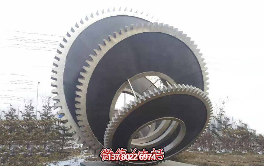 公园广场创意抽象不锈钢齿轮博鱼平台
