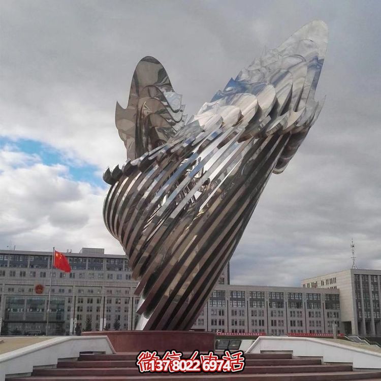 广场大型不锈钢抽象创意园林景观博鱼平台