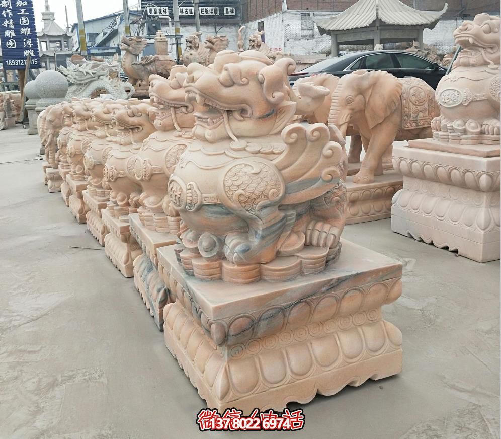 小区别墅晚霞红石雕辟邪貔貅博鱼平台