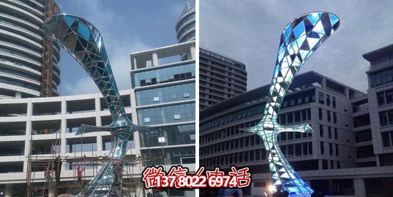 城市不锈钢抽象大雁景观博鱼平台
