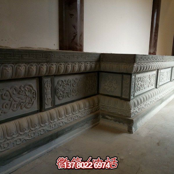 寺庙院落青石须弥座造型