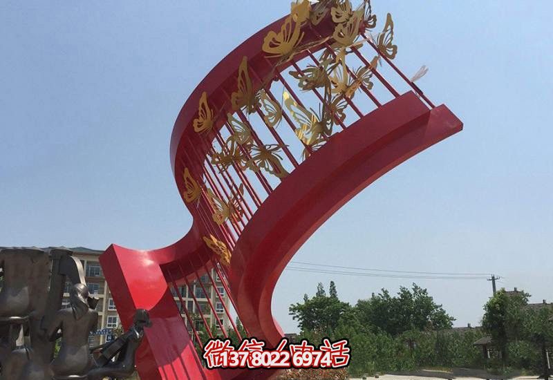 广场不锈钢多个蝴蝶博鱼平台