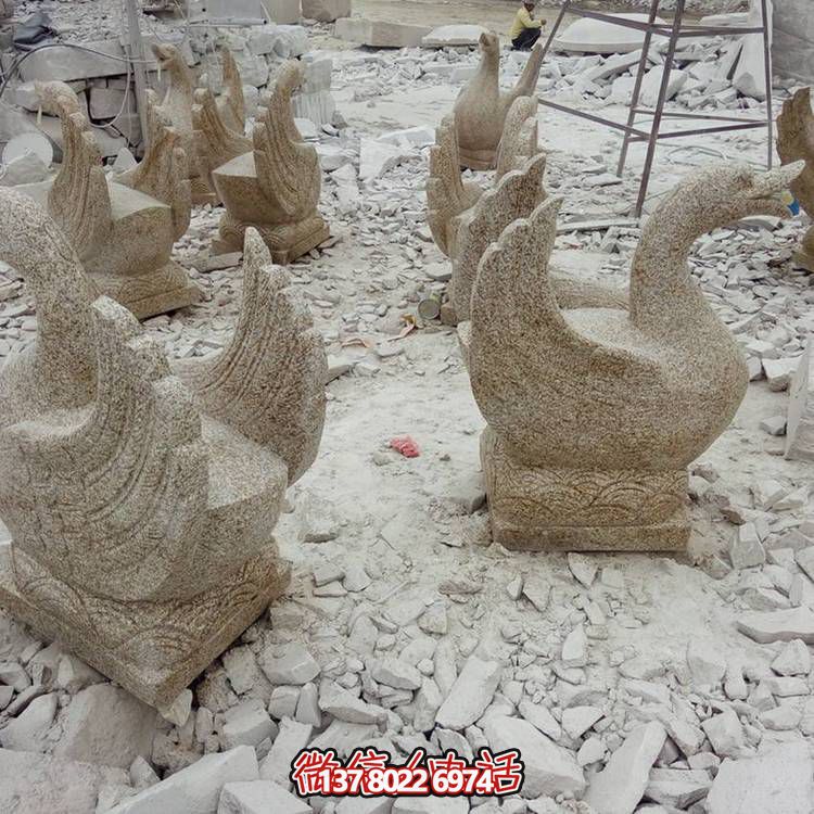 别墅小区大理石喷水天鹅景观博鱼平台