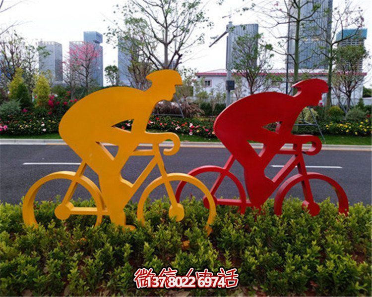 城市街道摆放不锈钢体育运动人物博鱼平台