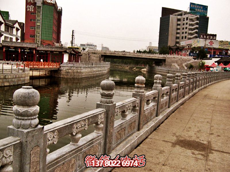 城市护城河街道装饰大理石防护栏杆博鱼平台