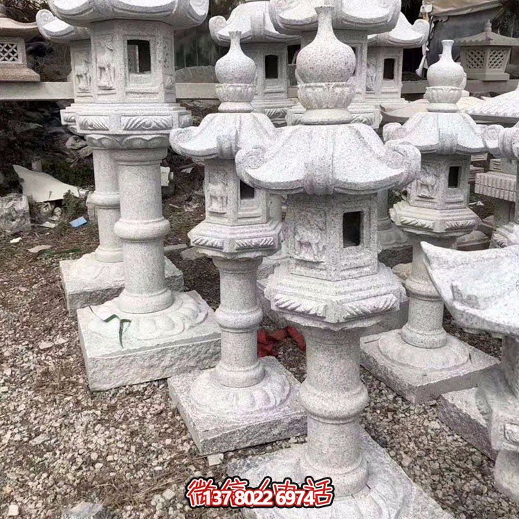 花岗岩石雕灯，中国传统古建照明灯笼