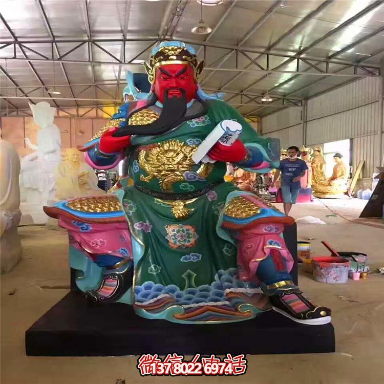 大型玻璃钢彩绘招财菩萨财神博鱼平台