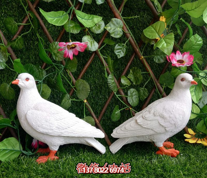 花园摆件仿真鸽子树脂博鱼平台庭院装饰房顶小件户外阳台摆件