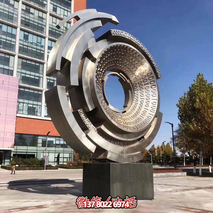 大型不锈钢镜面拉丝齿轮博鱼平台户外广场景观装饰摆件