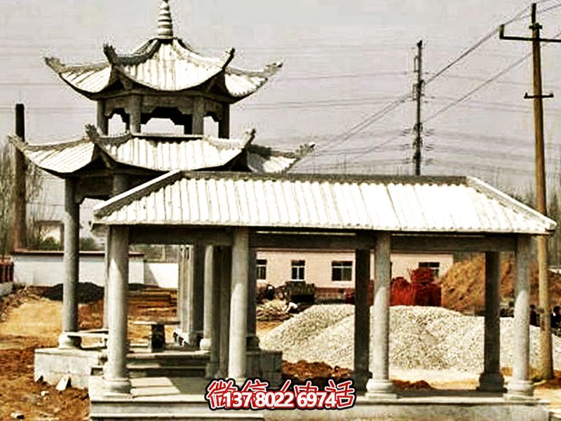 景区简易长廊仿古建凉亭休闲座椅博鱼平台