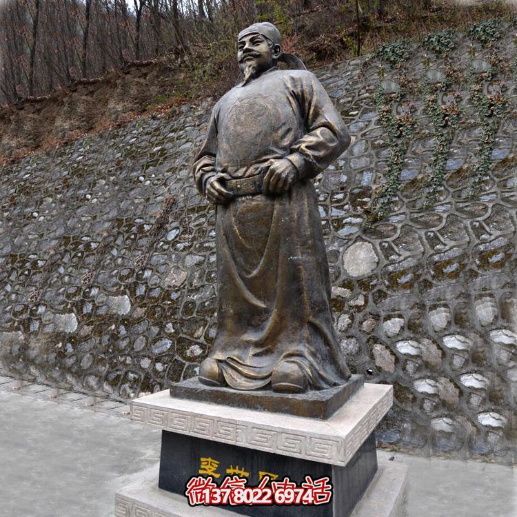 森林公园摆放站姿纯铜唐太宗李世民铜博鱼平台像