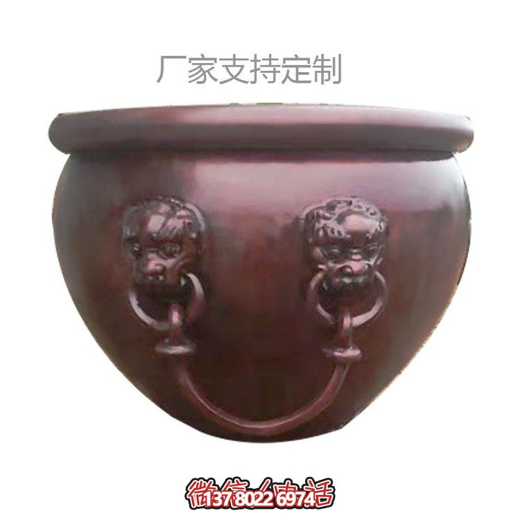 厂家定制玻璃钢仿铜景观缸博鱼平台