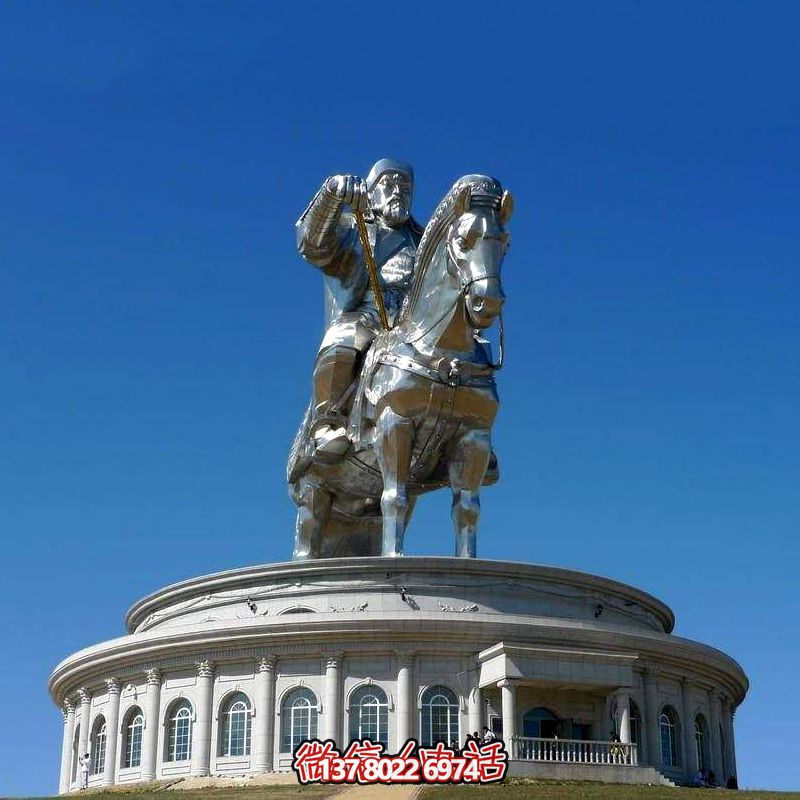 不锈钢大型景区景点广场人物成吉思汗博鱼平台