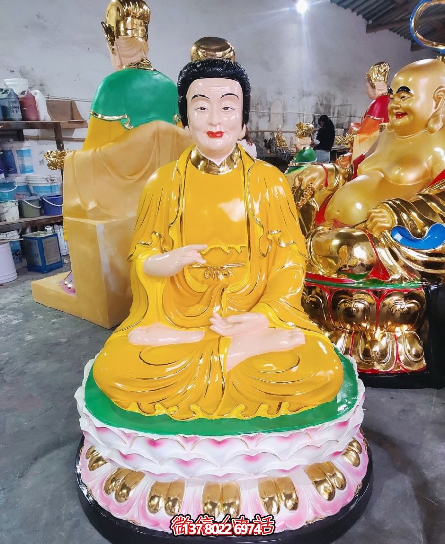 寺庙景区玻璃钢树脂彩绘蚕神娘娘博鱼平台
