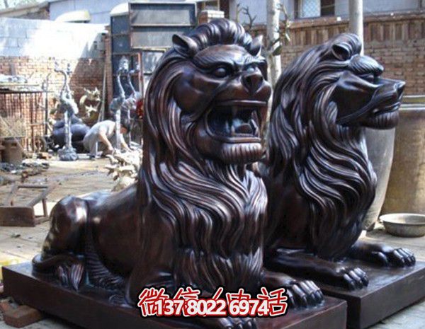 大型不锈钢铜雕仿真动物狮子博鱼平台