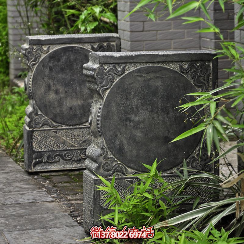 石鼓门墩抱鼓石一对家用仿古庭院镇宅门口石墩摆件