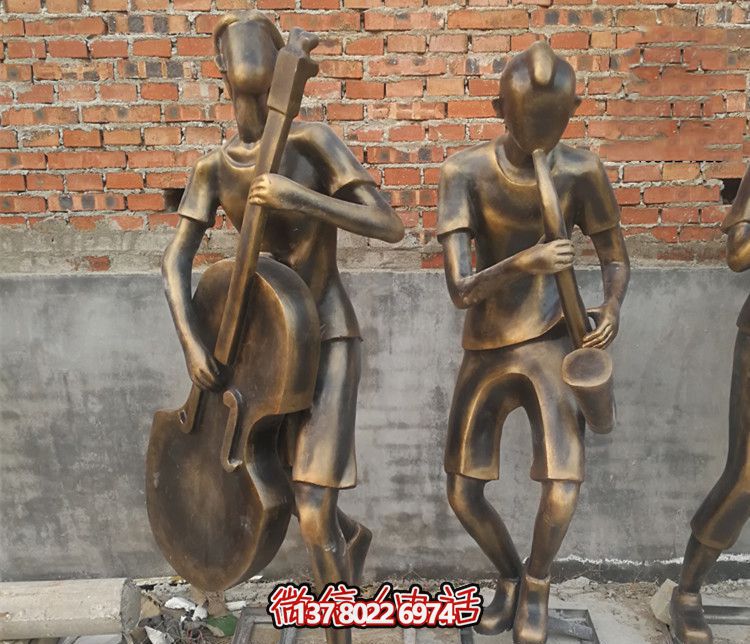 抽象吹萨克斯人物铜雕吹奏博鱼平台